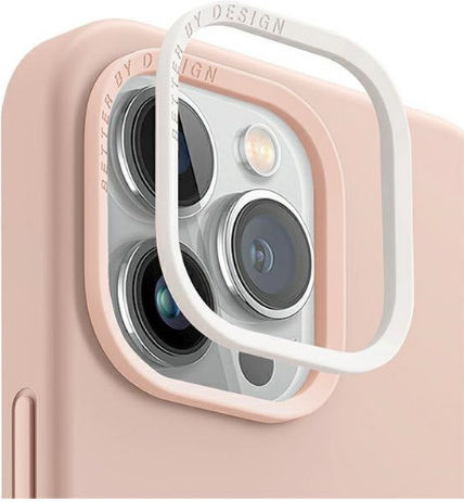 Uniq Lino Hue Magclick Umschlag Rückseite Silikon Blush Pink (iPhone 14 Pro Max)