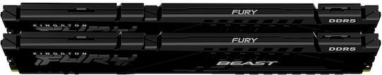 Kingston Fury Beast 64GB DDR5 RAM with 2 Modules (2x32GB) and 6000 Speed for Desktop