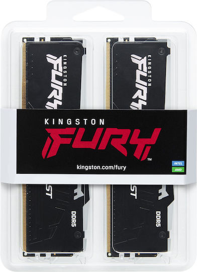 Kingston Fury Beast RGB DDR5 64GB RAM with 2x32GB Modules and Speed 5600 for Desktop