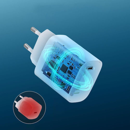 Choetech Incarcător Fără Fir Cu Port USB-C 20W Livrarea Energiei Alb