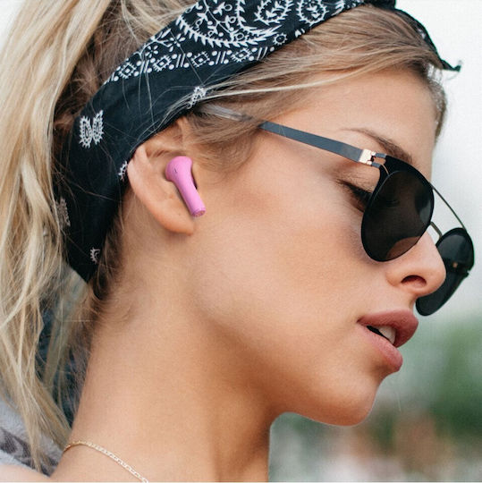 Happy Plugs Joy In ear Bluetooth хендсфри Слушалки с Устойчивост на Пот и Кутийка за Зареждане Розов