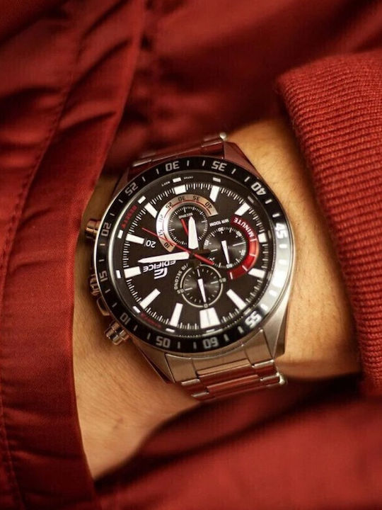 Casio Edifice Ρολόι Μπαταρίας με Μεταλλικό Μπρασελέ