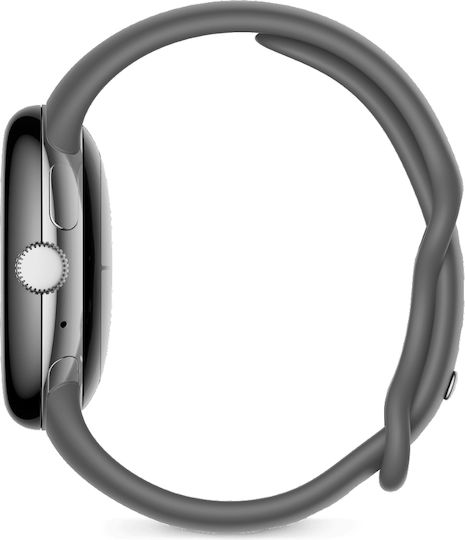 Google Pixel Watch LTE Stainless Steel 41mm with eSIM and Heart Rate Monitor (Polished Silver case/Charcoal Active band)