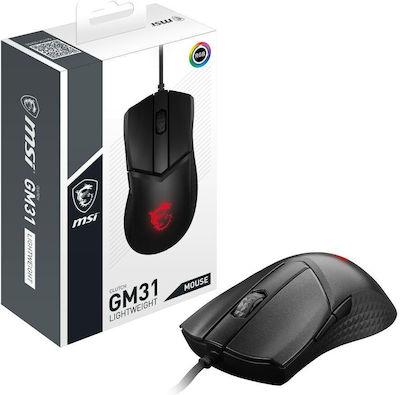 MSI Clutch GM31 Lightweight RGB Gaming Gaming Maus 6400 DPI Schwarz