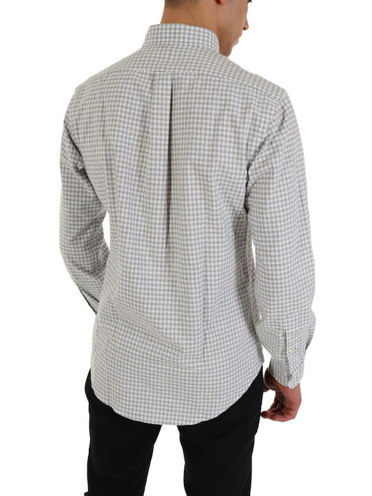 Ralph Lauren Men's Shirt Long Sleeve Cotton Checked Gray