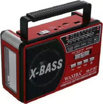 Waxiba XB-571BT Portable Radio Rechargeable with Bluetooth and USB Red