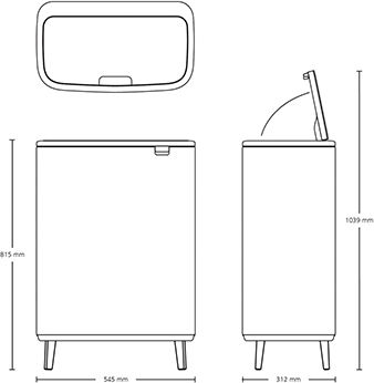 Brabantia Кошче За Боклук От Неръждаема Стомана Тласък Matt Steel 60л