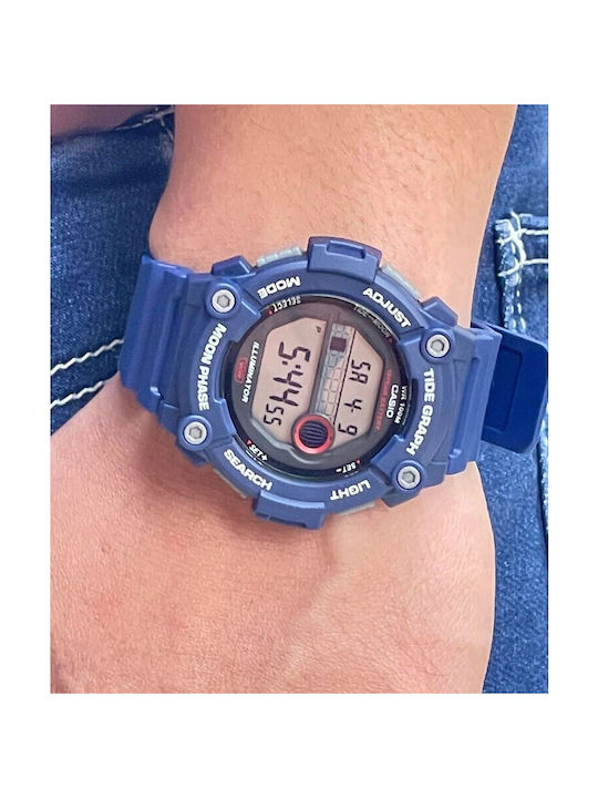Casio Digital Uhr Batterie mit Blau Kautschukarmband