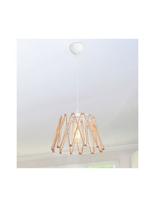 Pakketo PWL-1160 Pendant Light Boho with Rope for Socket E27 Beige 31cmx31cmx23.5cmcm