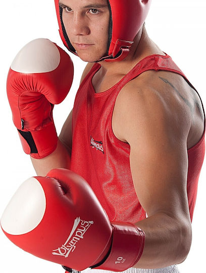 Olympus Sport Boxing Contest Cowhide Boxing Gloves Leather for Match Red