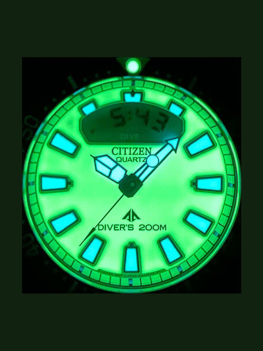 Citizen Promaster Aqualand Ανδρικό Ρολόι 44mm Μπαταρίας με Μαύρο Καουτσούκ Λουράκι