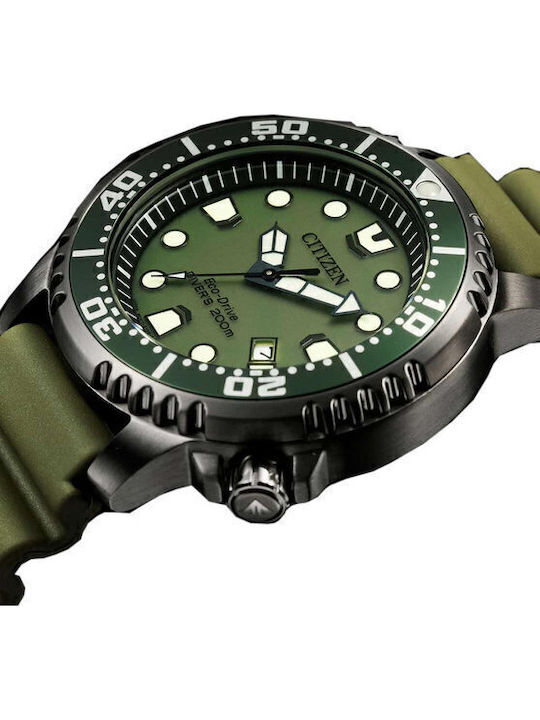 Citizen Promaster Ανδρικό Ρολόι 44mm Eco - Drive με Πράσινο Καουτσούκ Λουράκι