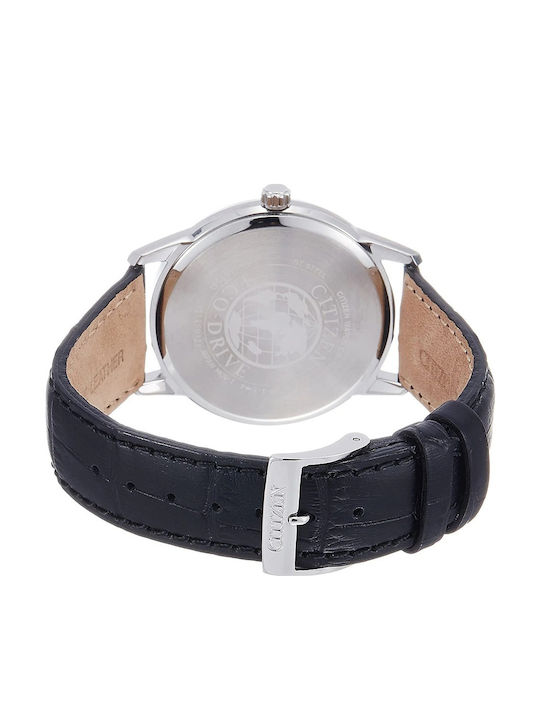 Citizen Men's Watch 40mm Eco - Drive with Black Leather Strap