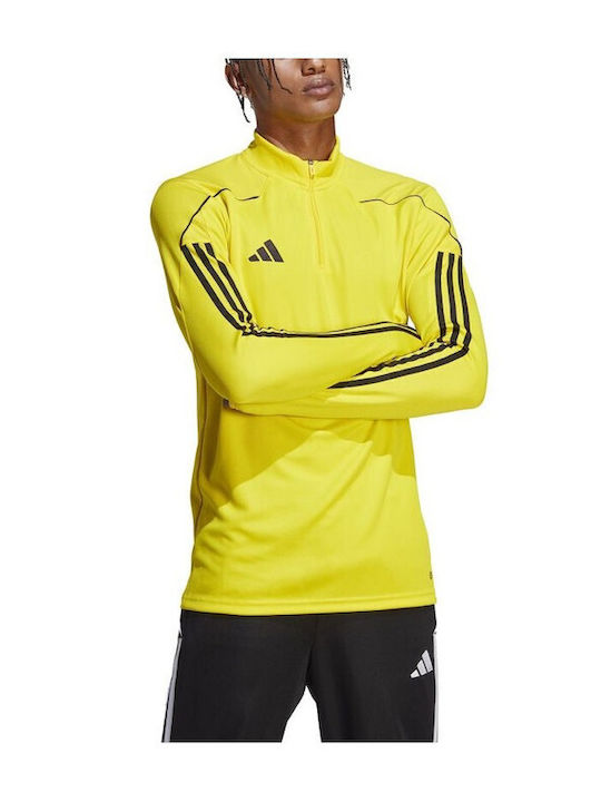 Adidas Tiro 23 League Herren Sportliches Langarmshirt Ausschnitt mit Reißverschluss Gelb