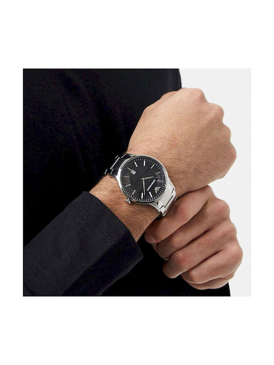 Emporio Armani Renato Watch Battery with Silver Metal Bracelet