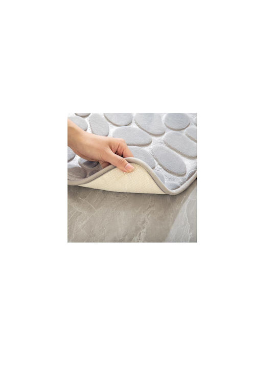 Αντιολισθητικό Σετ Πατάκια Μπάνιου Memory Foam Λεκάνης ΑΤ00011956 Γκρι 2τμχ
