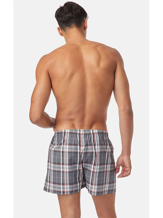 Men's Boxers Navy Plaid/Grey Plaid Checkered 2Pack