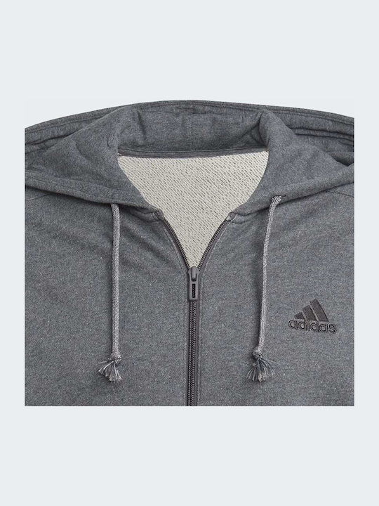 Essentials 3-Stripes Hoodie Cardigan Gray