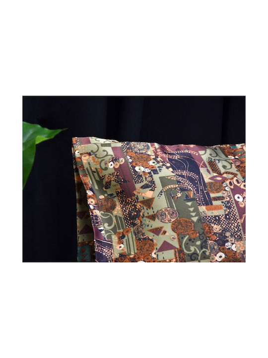 Decotelia Satin pillowcase green printed 50X70 Premium Olive Maze