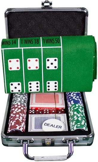 Pokeritems Σετ 100 Αριθμημένες Μάρκες Poker 12gr σε Βαλίτσα με 2 Τράπουλες και Τσόχα