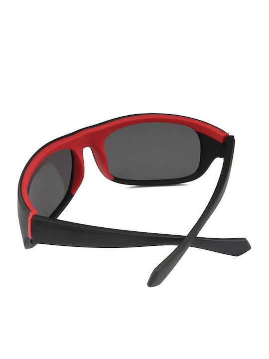 Polareye PTE2156 Men's Sunglasses with Plastic Frame Black / Red