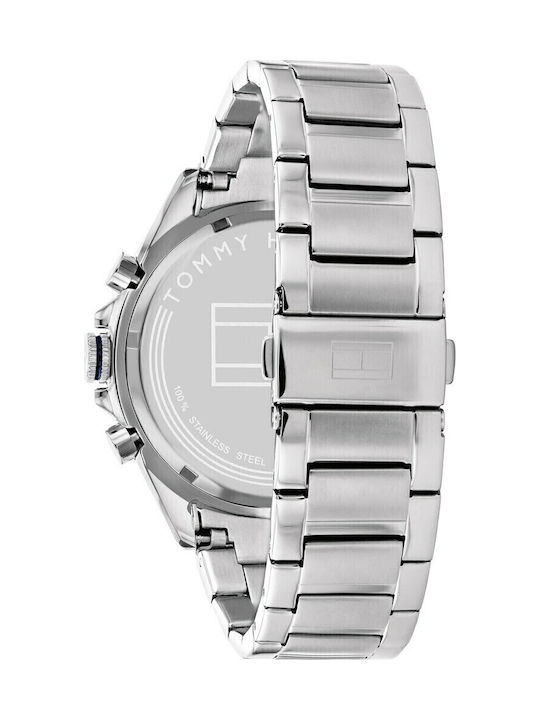 Tommy Hilfiger Owen Men's Watch 46mm Battery Chronograph With Silver Steel Bracelet