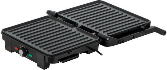 Adler AD3051 Tabletop Electric Grill Ribbed Plate 2200W with Lid and Adjustable Thermostat 29cmx24cmcm
