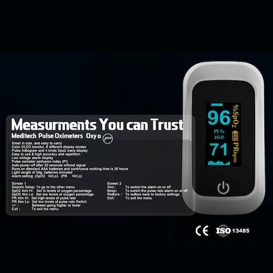 Meditech OxyO Pro Fingertip Pulse Oximeter White