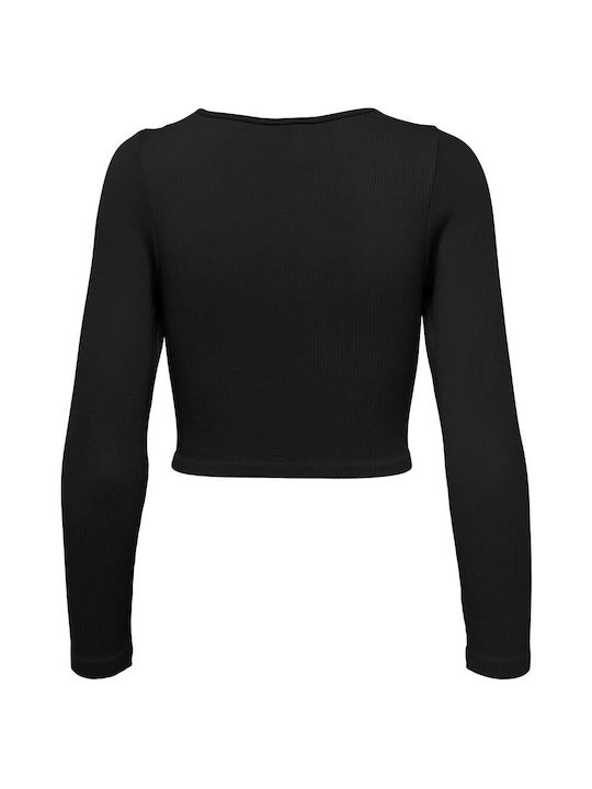 Only Women's Crop Top Long Sleeve Black