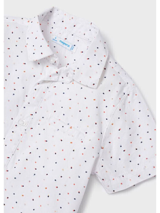 Kinder Polka Dot Hemd Kurzarm Weiß