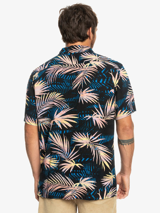 Quiksilver Men's Shirt Short Sleeve Floral Anthracite