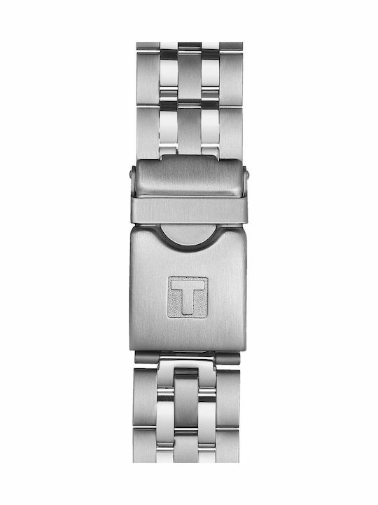 Tissot Men's Watch 42mm Chronograph Battery with Silver Metal Bracelet