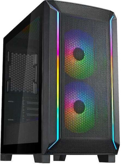 Silverstone Fara 312Z Gaming Mini Tower Κουτί Υπολογιστή με Πλαϊνό Παράθυρο και RGB Φωτισμό Μαύρο