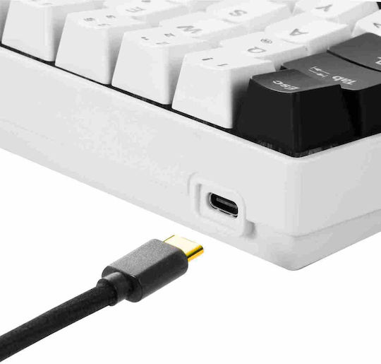Sharkoon Skiller SGK50 S4 Gaming Mechanical Keyboard 60% with Kailh Red switches and RGB lighting (English US) White