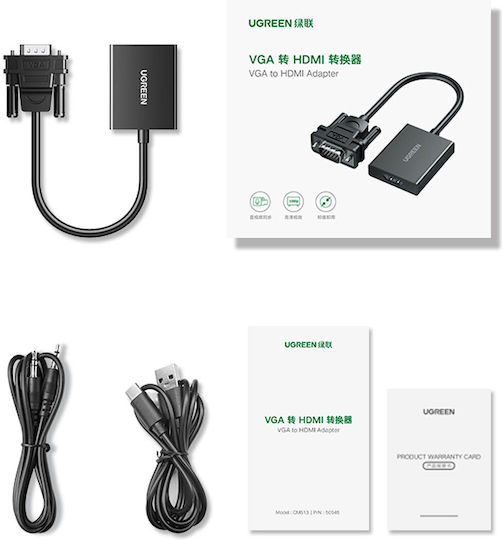 Ugreen CM513 Converter VGA male to HDMI female 1pcs