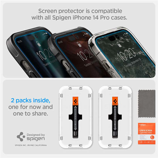 Spigen EZ FIT GLAS.tR Tempered Glass 2pcs (iPhone 14 Pro Max)