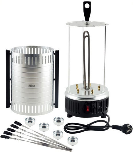 Zilan Vertical Euro Star Barbeque Grill Tabletop Frigare Verticală Grătar 1000W cu Capac