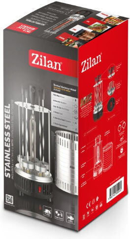 Zilan Vertical Euro Star Barbeque Grill Tabletop Frigare Verticală Grătar 1000W cu Capac