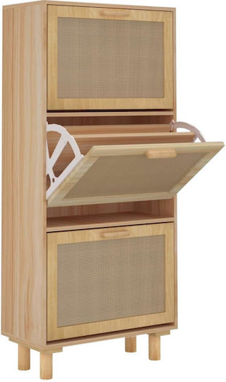 Organizatoare Pantofi Din Lemn Masiv Cu 3 Rafturi Bej 52x25x115cm 345650 Organizatoare Pantofi Din Lemn Masiv Cu 3 Rafturi Bej 52x25x115cm 345650