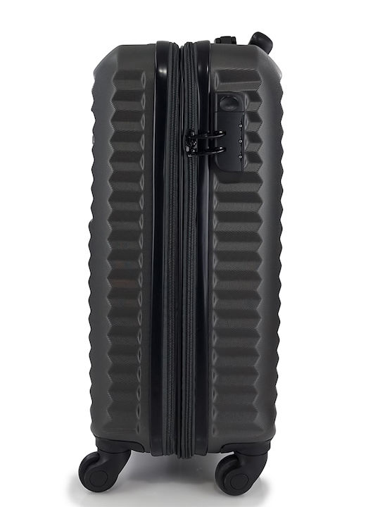 Rain Cabin Hard Gray Suitcase with 4 Wheels Height 55cm