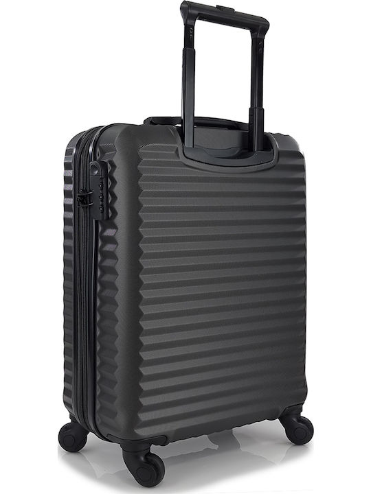 Rain Cabin Hard Gray Suitcase with 4 Wheels Height 55cm