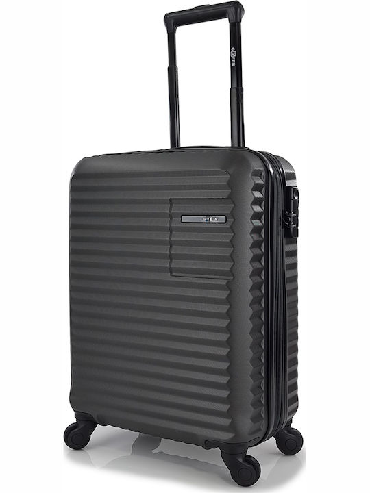 Rain Cabin Hard Gray Suitcase with 4 Wheels Height 55cm