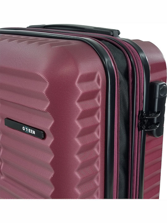 Rain Cabin Hard Burgundy Suitcase with 4 Wheels Height 55cm