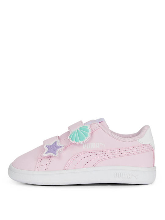 Puma Kinder-Sneaker Smash V2 Mermaid mit Klettverschluss Rosa