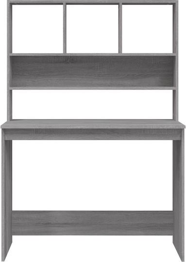 Schreibtisch Holz mit Bücherregal Gray 102x45x148cm