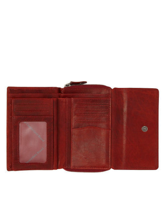 Rhodos Small Leather Women's Wallet Classic with RFID Red