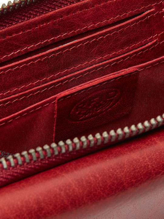 Rhodos Small Leather Women's Wallet Classic with RFID Red