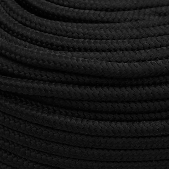 vidaXL Rope Diameter 6mm with Length 100m Black Work Rope Black 6mm 100m made of Polyester