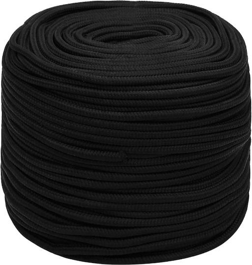 vidaXL Rope Diameter 6mm with Length 100m Black Work Rope Black 6mm 100m made of Polyester