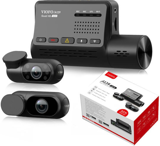 Viofo A139 3CH Σετ Κάμερα DVR Αυτοκινήτου 1440P Wi-Fi, GPS & Κάμερα Οπισθοπορείας
